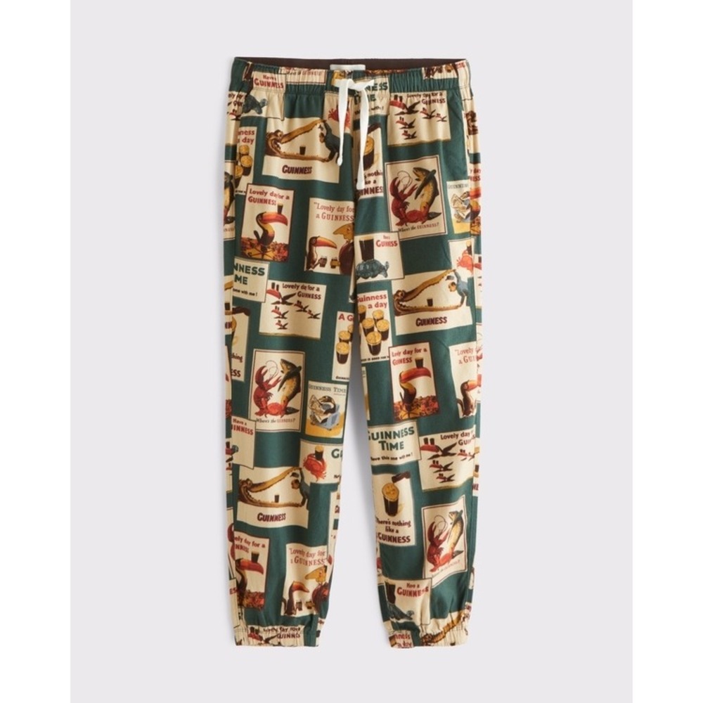 Abercrombie & Fitch Guinness Sleep Joggers Mens Large Green New With Tags